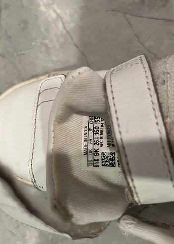 Kız  erkek Çocuk Beyaz Cırt Cırtlı Spor Ayakkabı 27.5 no - Görsel 5