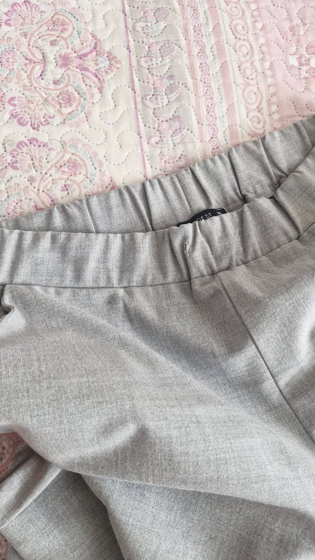 Gri kadın kumaş pantolon - Görsel 2