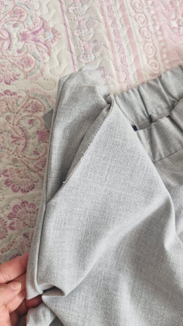 Gri kadın kumaş pantolon - Görsel 4