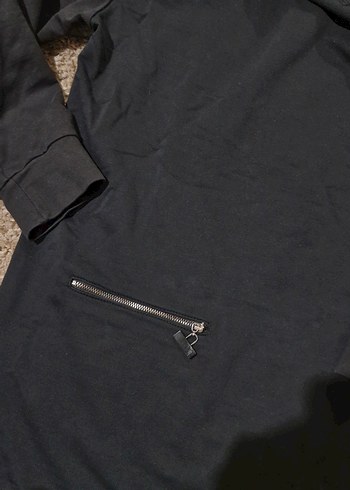 Gri Kapüşonlu Fermuarlı Kadın Sweatshirt - Görsel 2