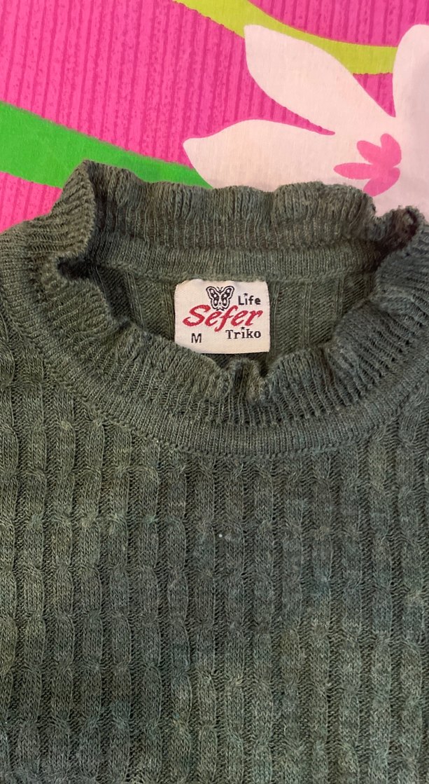 Gri Bohem Balıkçı Yaka Triko Kadın Kazak - Görsel 3