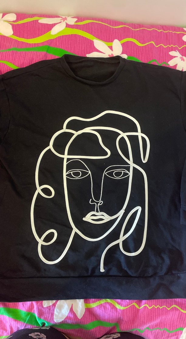 Kadın Siyah Baskılı Sweatshirt - Görsel 4