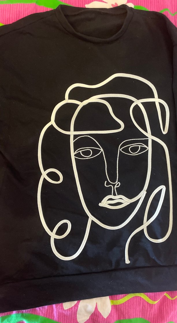 Kadın Siyah Baskılı Sweatshirt - Görsel 2