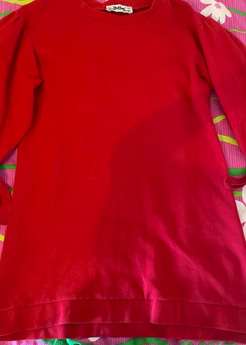 Kırmızı Hamile Tunik, Uzun Kollu, Salaş Kesim - Görsel 5