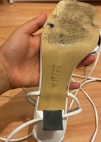 Beyaz  Topuklu Sandalet - Görsel 6