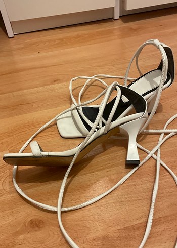 Beyaz  Topuklu Sandalet - Görsel 5