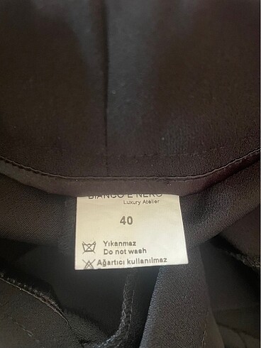 40 Beden siyah Renk Bianco Nero kadın pantolon