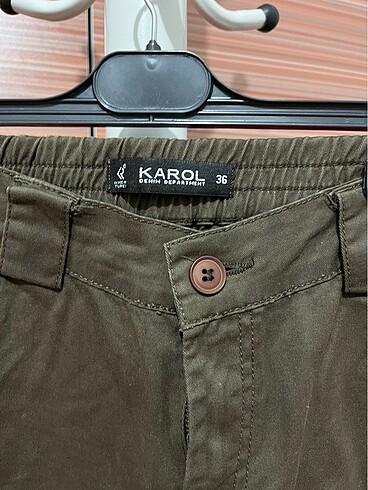 36 Beden Karol Haki Yeşil Pantolon