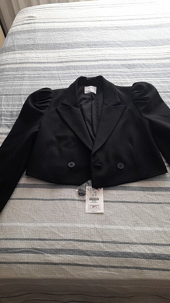 Bershka crop ceket M beden siyah