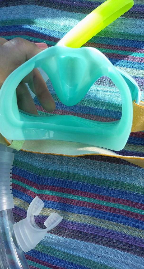 Şeffaf Mini Mavi Dalış Gözlüğü ve Şnorkel s beden - Görsel 4