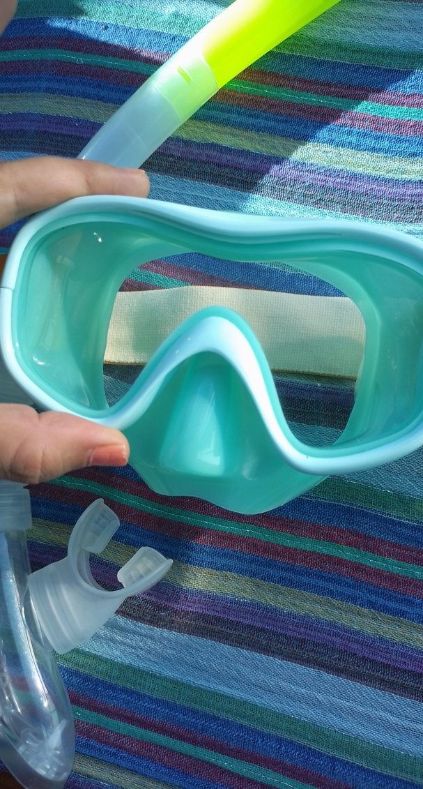 Şeffaf Mini Mavi Dalış Gözlüğü ve Şnorkel s beden - Görsel 3