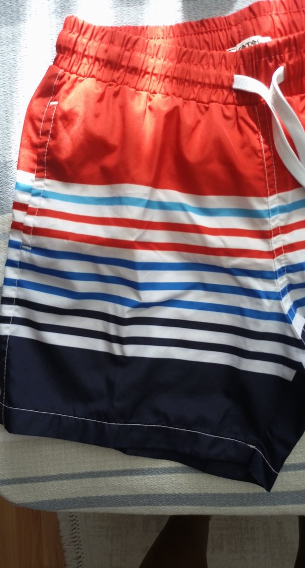 koton kids Renkli Çizgili Erkek çocuk deniz havuz Şortu 11-12yaş - Görsel 3