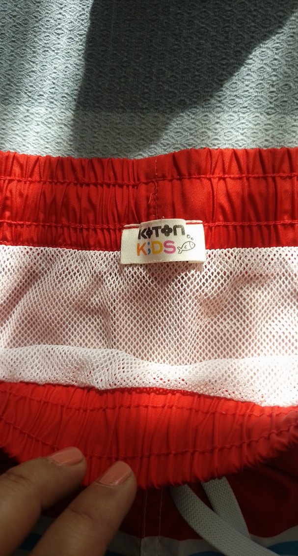 koton kids Renkli Çizgili Erkek çocuk deniz havuz Şortu 11-12yaş - Görsel 4