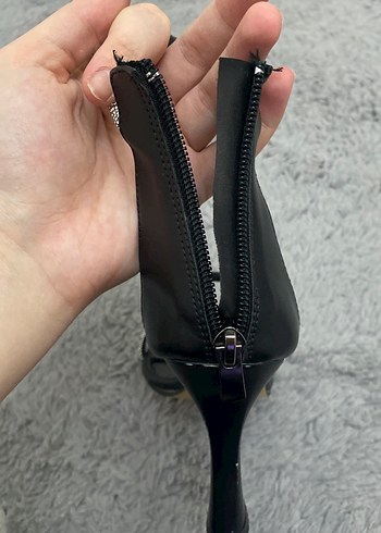 Siyah Taşlı İnce Topuklu Kadın Abiye Ayakkabı - Görsel 3