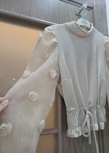 Beyaz Nakışlı Bohem Kadın Bluz - Görsel 3