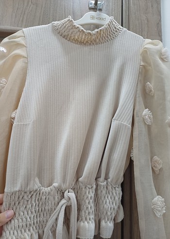 Beyaz Nakışlı Bohem Kadın Bluz - Görsel 2