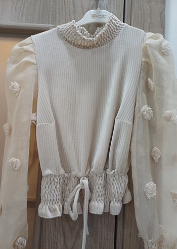 Beyaz Nakışlı Bohem Kadın Bluz - Görsel 4