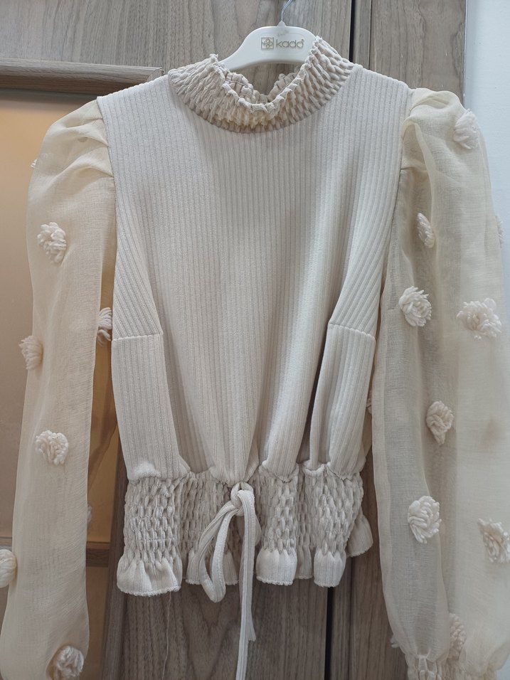 Beyaz Nakışlı Bohem Kadın Bluz - Görsel 4