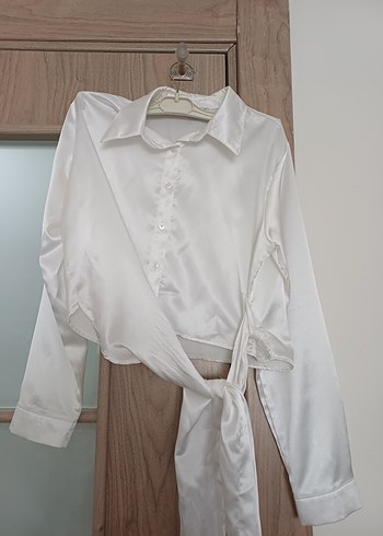 Beyaz lacivert saten takım - Görsel 5