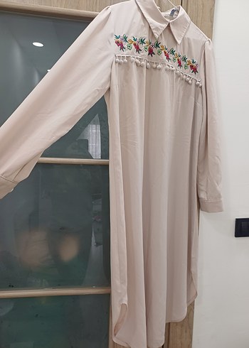 Nakışlı Bej Bohem Uzun Kollu Tunik - Görsel 4