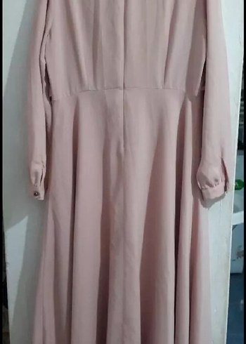 pudra Uzun Kollu Kaliteli kumaş Elbise - Görsel 4