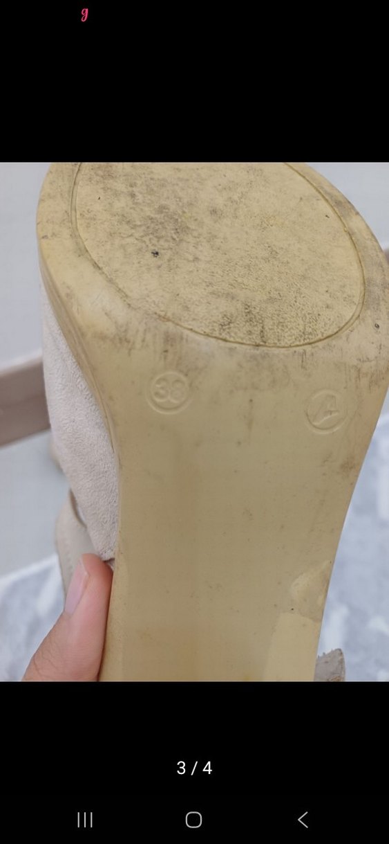 Bej Süet Tokalı Kadın Topuklu Sandalet - Görsel 3