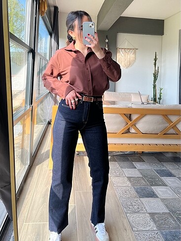 36 Beden lacivert Renk Zara boyfit jean