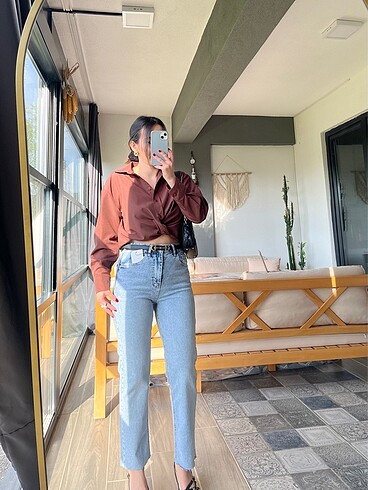 36 Beden mavi Renk Zara boyfit jean