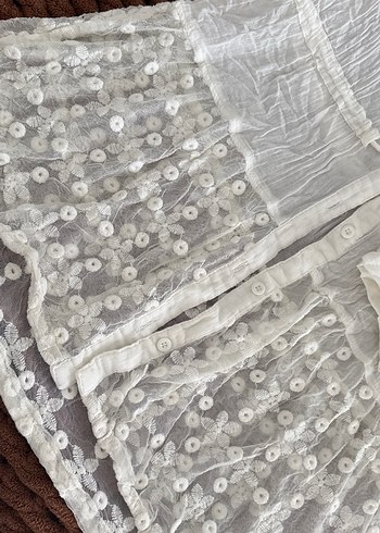 Dantelli Beyaz Uzun plagiyim - Görsel 3