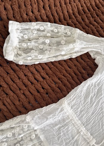 Dantelli Beyaz Uzun plagiyim - Görsel 4