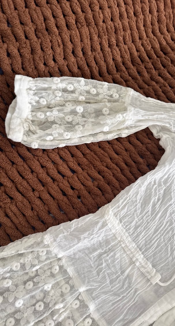 Dantelli Beyaz Uzun plagiyim - Görsel 4