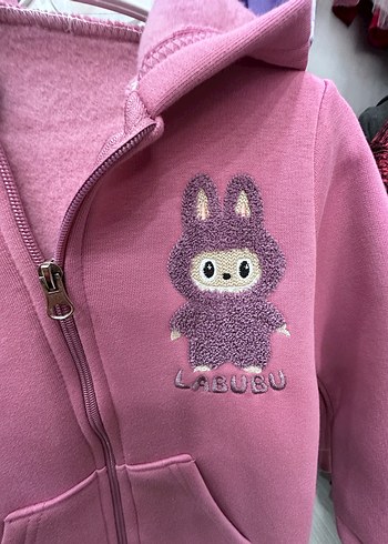 Mor Kapüşonlu Nakışlı Kız Sweatshirt - Görsel 2