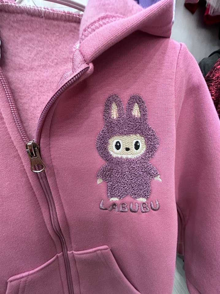 Mor Kapüşonlu Nakışlı Kız Sweatshirt - Görsel 2