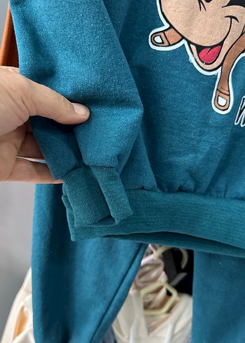 Turkuaz Mickey Mouse Baskılı Erkek Eşofman Takımı 4 ile 12 yaş - Görsel 4