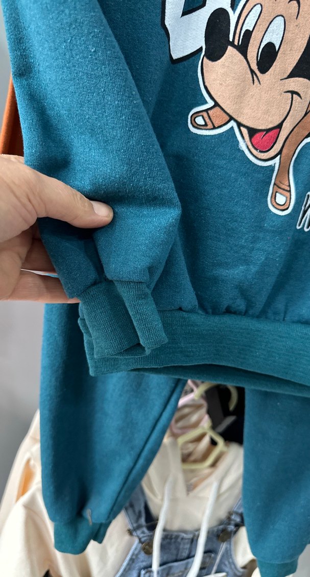 Turkuaz Mickey Mouse Baskılı Erkek Eşofman Takımı 4 ile 12 yaş - Görsel 4