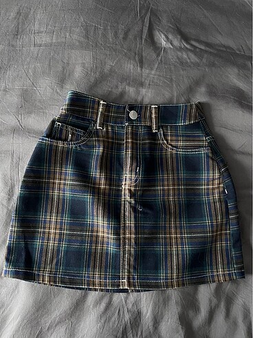 Bershka Ekoseli mini etek