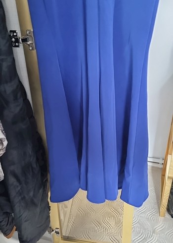 Mavi taşlı Uzun Abiye Elbise - Görsel 6