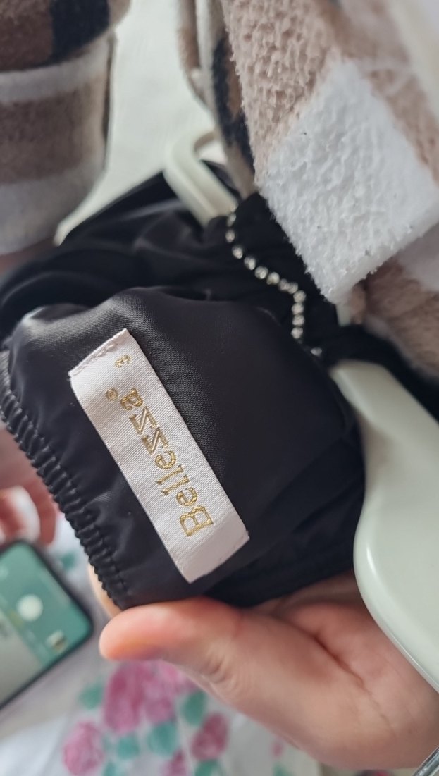 Siyah Drapeli V Yakalı Uzun Abiye Saten Elbise - Görsel 3