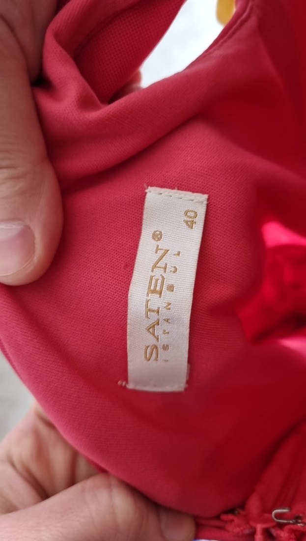 Pembe V Yaka Drapeli Uzun Abiye Elbise - Görsel 4