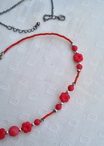 Kırmızı Boncuklu Mini Bohem Kolye - Görsel 5