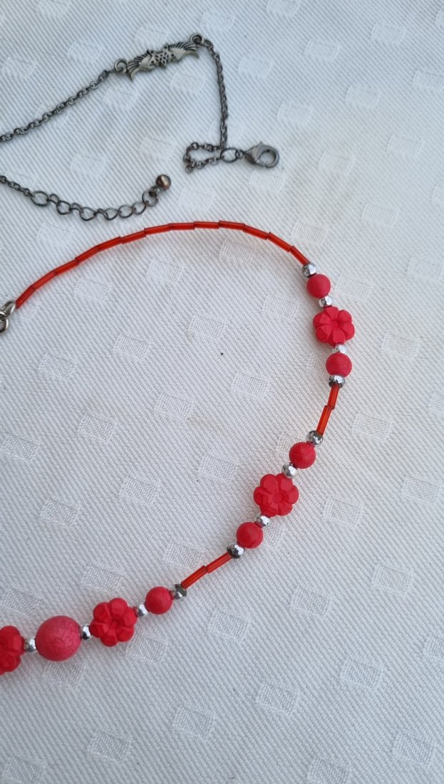 Kırmızı Boncuklu Mini Bohem Kolye - Görsel 5