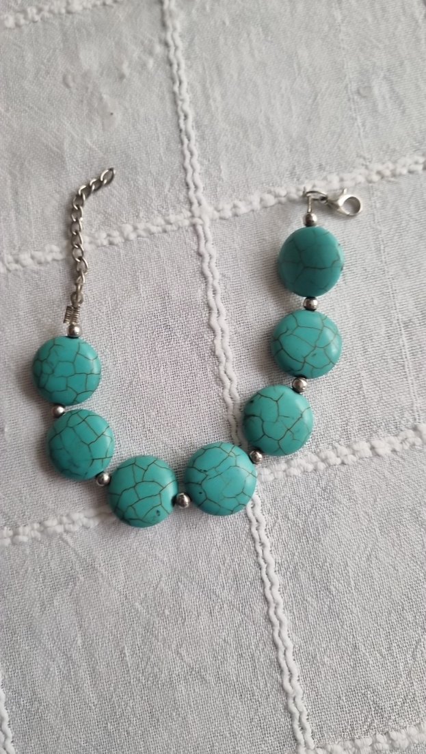 Turkuaz Boncuklu Bohem Bileklik - Görsel 2