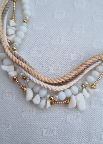 Bohem Beyaz Boncuklu Kadın Bileklik - Görsel 2