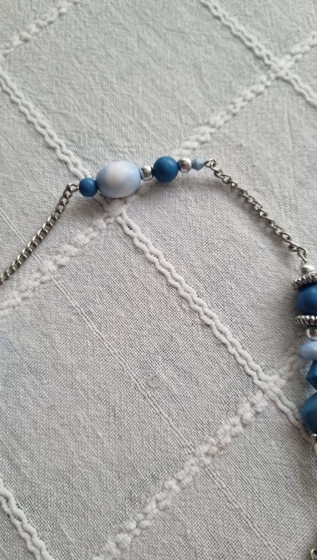 Uzun Turkuaz Boncuklu Bohem Kolye - Görsel 4