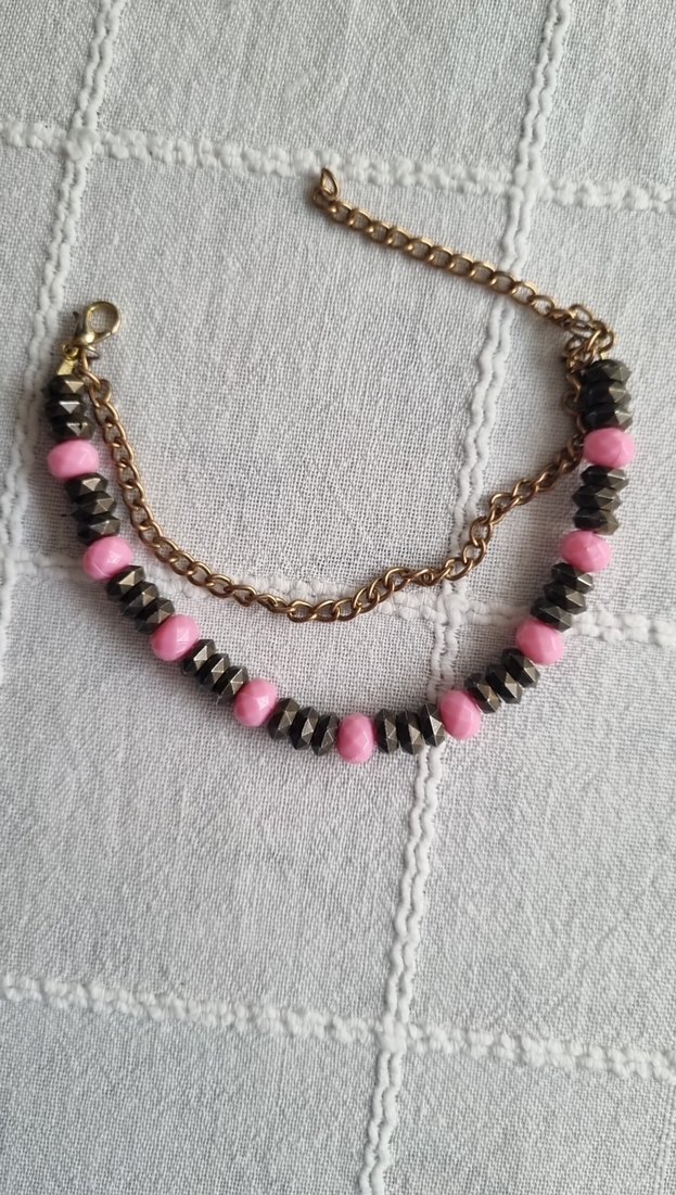 Pembe Boncuklu Bohem Kadın El Zinciri - Görsel 2