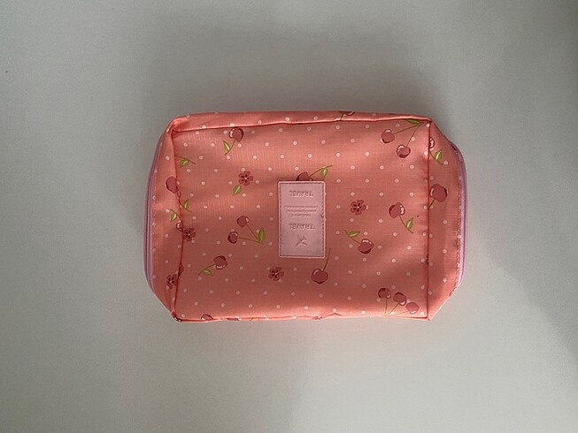 Pembe Seyahat Boy Makyaj Çantası
