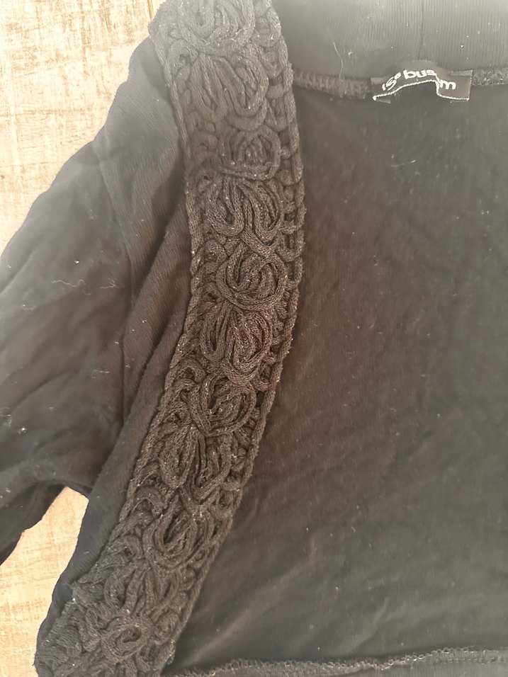 Kız Çocuk Siyah V Yakalı Triko Bolero - Görsel 2