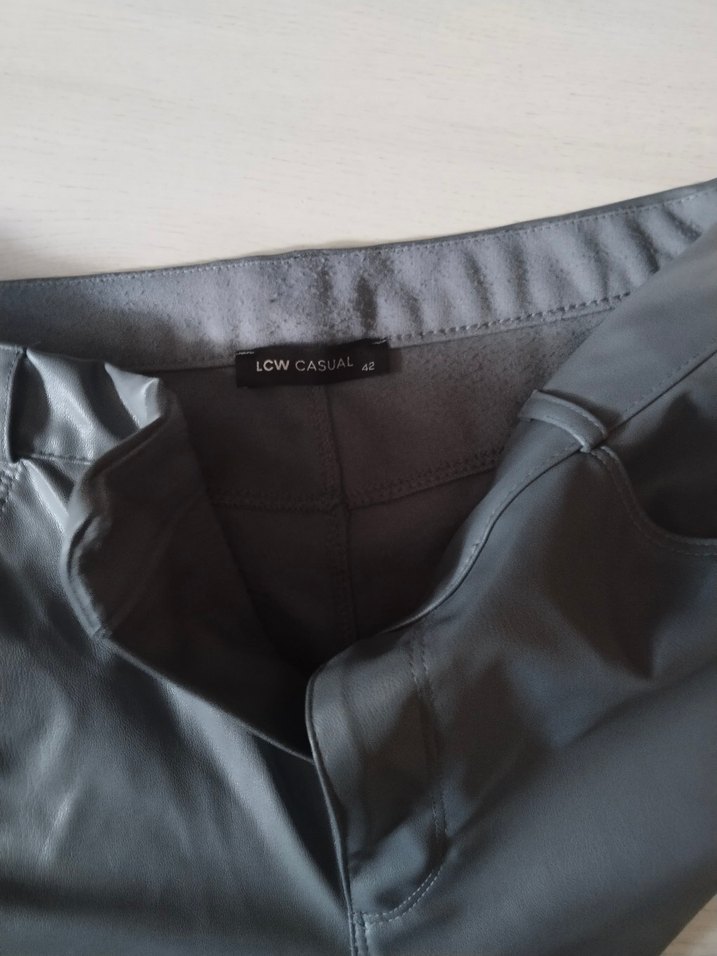 Kadın Gri DeriPantolon - Görsel 4