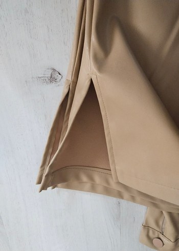 Bej Kadın deri Pantolon - Görsel 6