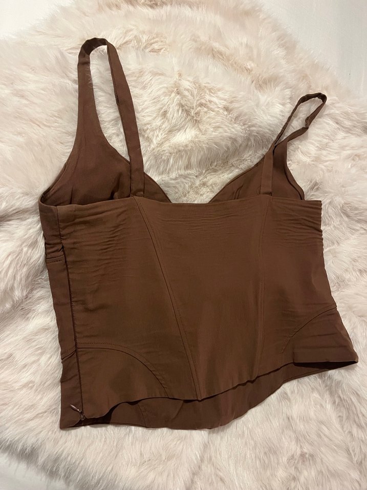 Kahverengi İnce Askılı Büstiyer - Görsel 2